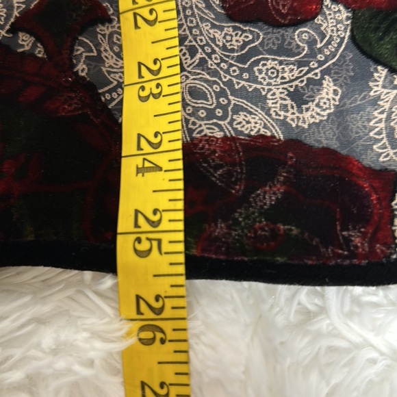 Vintage Aris A Burnout Top Asian Style-Mandarin Collar and Velvet Frog Fasteners - Picture 10 of 14